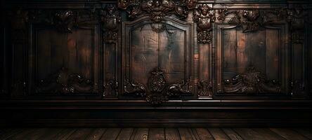 ai generato Vintage ▾ bellezza antico di legno sfondo con invecchiato, rustico struttura e artistico dettaglio, generativo ai foto