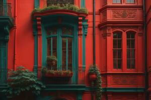 ai generato colorato facciata di un' Casa nel nuovo York città, generativo ai foto