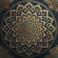 ai generato mandala modello. Vintage ▾ decorativo elementi. mano disegnato orientale sfondo. ai generativo foto