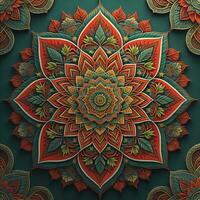 ai generato mandala modello. Vintage ▾ decorativo elementi. mano disegnato orientale sfondo. ai generativo foto