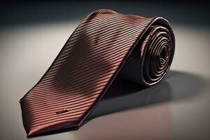 ai generato un' cravatta su un' di legno sfondo con riflessione. ai generativo foto