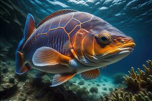 ai generato tropicale pesce nel il rosso mare. ai generativo foto