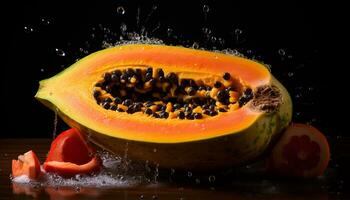 ai generato degno di nota papaia frutta fama foto