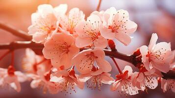 ai generato sakura fiori durante mattina Alba, colore di il anno 2024. ai generato. foto