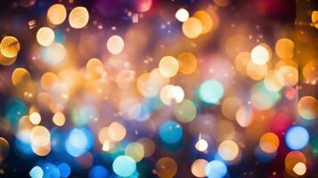 ai generato un' bokeh effetto foto di colorato Natale luci