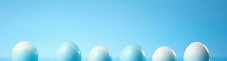 ai generato Pasqua uovo su blu sfondo foto