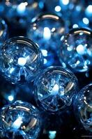 ai generato blu bicchiere palle argento h pinterfield disegni foto