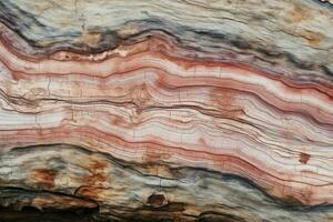 ai generato pietrificato legna struttura sfondo, fossilizzato e antico legna cereali, naturale e geologica superficie, raro e conservato foto