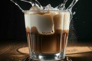 ai generato caffè bevanda con ghiaccio cubi. professionista foto