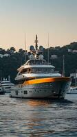 ai generato lusso yachts nel il porta foto