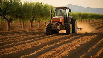 ai generato raccogliere frutteti terreni agricoli paesaggio foto