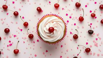 ai generato glassa spruzzatori Cupcake cibo foto