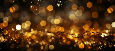 ai generato scintillante bianca luccichio con scintillante sfondo di sfocato astratto Natale luci foto