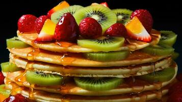 ai generato Banana frutta pancake cibo foto