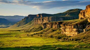 ai generato valle colpa bloccare montagne foto