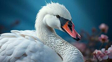 ai generato muto cigno uccello romantico animale natura natura foto