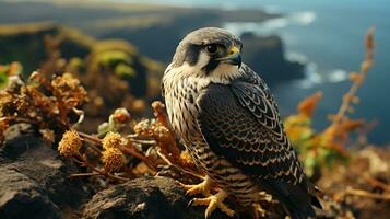 ai generato pellegrino falco uccello natura animale natura foto