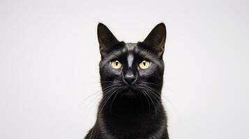 ai generato nero gatto animale domestico ritratto fotografia, ai foto