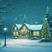Natale albero circondato di regali su bianca sfondo foto
