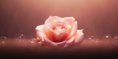 ai generato un' bellissimo rosa rosa con un' arrossire sfondo foto