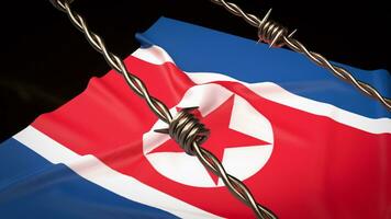 il nord Corea bandiera per sfondo 3d resa. foto