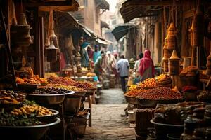 ai generato non identificato persone a il mercato nel mumbai, India, ai generato foto