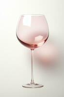 ai generato rosa vino bicchiere su un' bianca sfondo foto