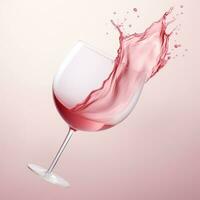 ai generato rosa arrossire logo rosso vino bevanda marca, foto