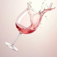 ai generato rosa arrossire logo rosso vino bevanda marca, foto