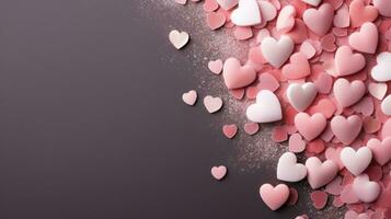 ai generato San Valentino giorno sfondo con copia spazio foto