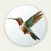 ai generato colibrì clipart su bianca sfondo. ai generato foto