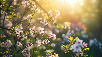 ai generato naturale primavera sfondo con copia spazio foto