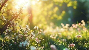 ai generato naturale primavera sfondo con copia spazio foto