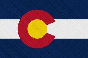 bandiera di Colorado Stati Uniti d'America stato su un' strutturato sfondo. concetto collage. foto
