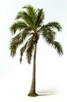 ai generato il palma albero isolato su bianca, foto