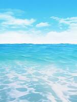 ai generato un oceano onda è a il dell'acqua bordo su il spiaggia foto