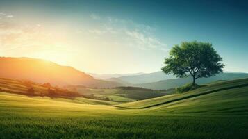 ai generato tranquillo, calmo paesaggio sfondo foto