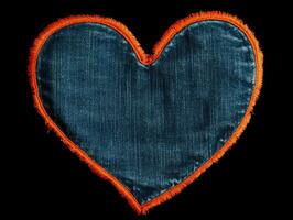 ai generato un' cuore fatto di denim. denim struttura e cuore. foto