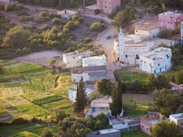 un aereo Visualizza di un' villaggio nel Marocco foto