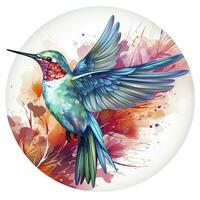 ai generato colibrì clipart su bianca sfondo. ai generato foto