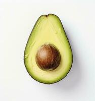 ai generato avocado su bianca sfondo. ai generato foto