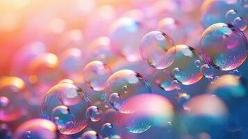 ai generato sfondo con colorato e vivace bolle, ai foto