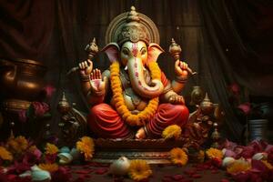 ai generato bellissimo signore ganesh ai generato foto