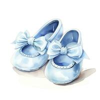 ai generato acquerello neonato piccolo scarpe isolato bianca sfondo. ai generato foto