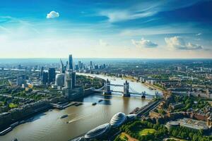 ai generato bellissimo Londra e il fiume , Londra città ai generato foto