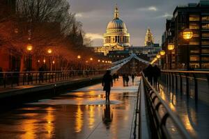 ai generato bellissimo Londra e il fiume , Londra città ai generato foto