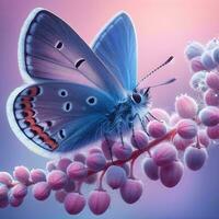 ai generato farfalla mescolare di viola e blu, ai generato foto