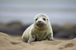 ai generato porto foca cucciolo. ai generato foto