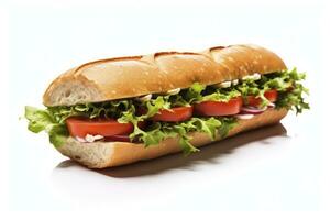 ai generato buongustaio Sandwich isolato su bianca sfondo. ai generato foto