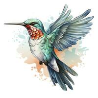 ai generato colibrì clipart su bianca sfondo. ai generato foto